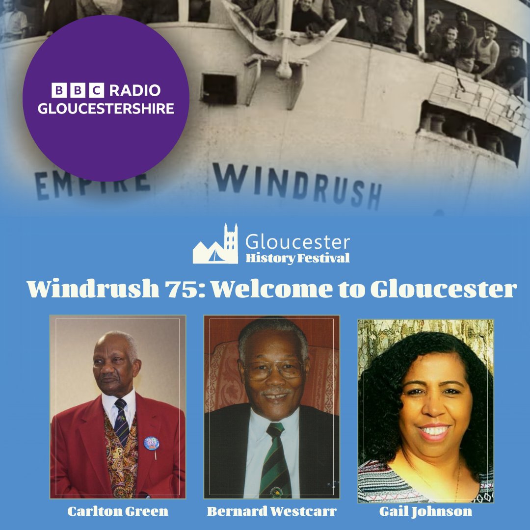 GlosHistFest's tweet photo. Tune into @BBCGlos this evening to hear some of our speakers from the #KingsTalks #Windrush75 on the @manny9999 show from 6pm.
https://t.co/XxB0XyduMf @atkinsradio @jojo_durrant @drjaninaramirez @glosheritagehub @kingsschoolglos @BlackSWNet @visitgloucester @uniofglos https://t.co/2E6DYzwh0O