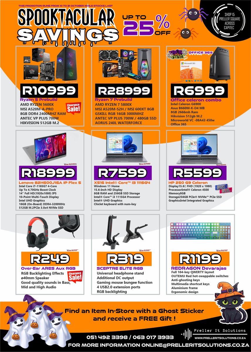 PrellerIt's tweet image. Trick Or Treat? It’s A Treat Of Course ! With our Spooktacular Savings !  Ghost Hunting All day Long..... Find the hidden 📷 sticker on selected items and get a FREE Gift !!!
Visit us In-Store Now …