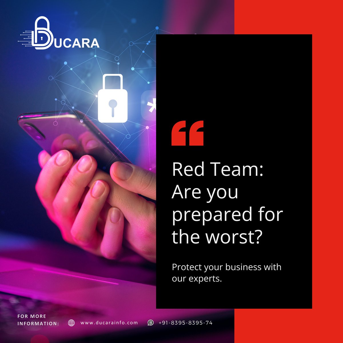 Ducarainfo's tweet image. Experience the art of proactive defense with Ducara's Red Team Exercise! 🛡️💼
#Ducara #DucaraRedTeam #CybersecurityMasters #FortifyYourDefense #UnleashTheRedTeam #SecureWithDucara