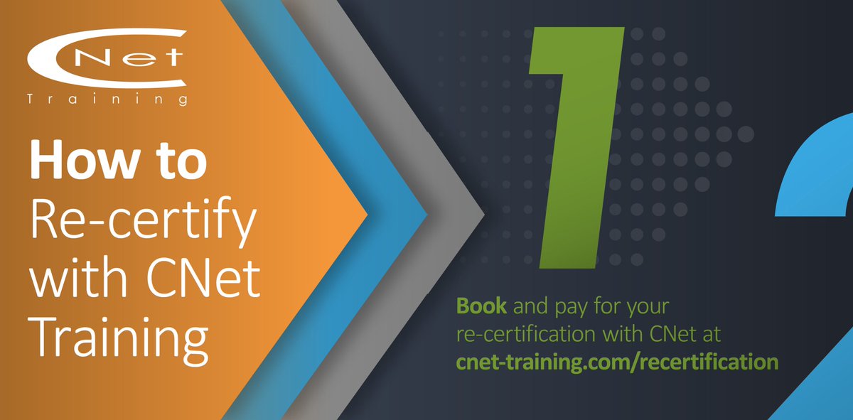 CNettraining's tweet photo. If your CNet Training certification expires this year, it's time to secure your re-certification, knowledge and skills for a further three years.
recertification@cnet-training.com
+44 (0)1284 767100
https://t.co/psWrtSUKn6
#cnettraining #technicaleducation #recertification https://t.co/eOG5NoOGFM