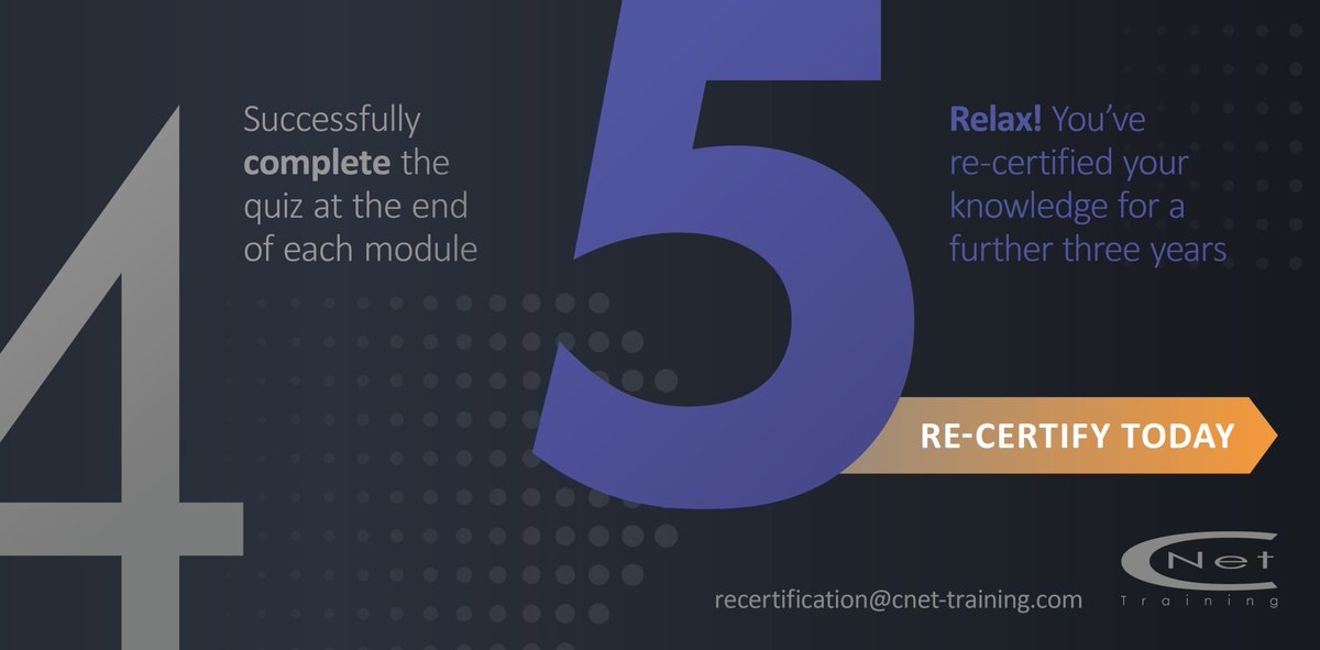 CNettraining's tweet photo. If your CNet Training certification expires this year, it's time to secure your re-certification, knowledge and skills for a further three years.
recertification@cnet-training.com
+44 (0)1284 767100
https://t.co/psWrtSUKn6
#cnettraining #technicaleducation #recertification https://t.co/eOG5NoOGFM