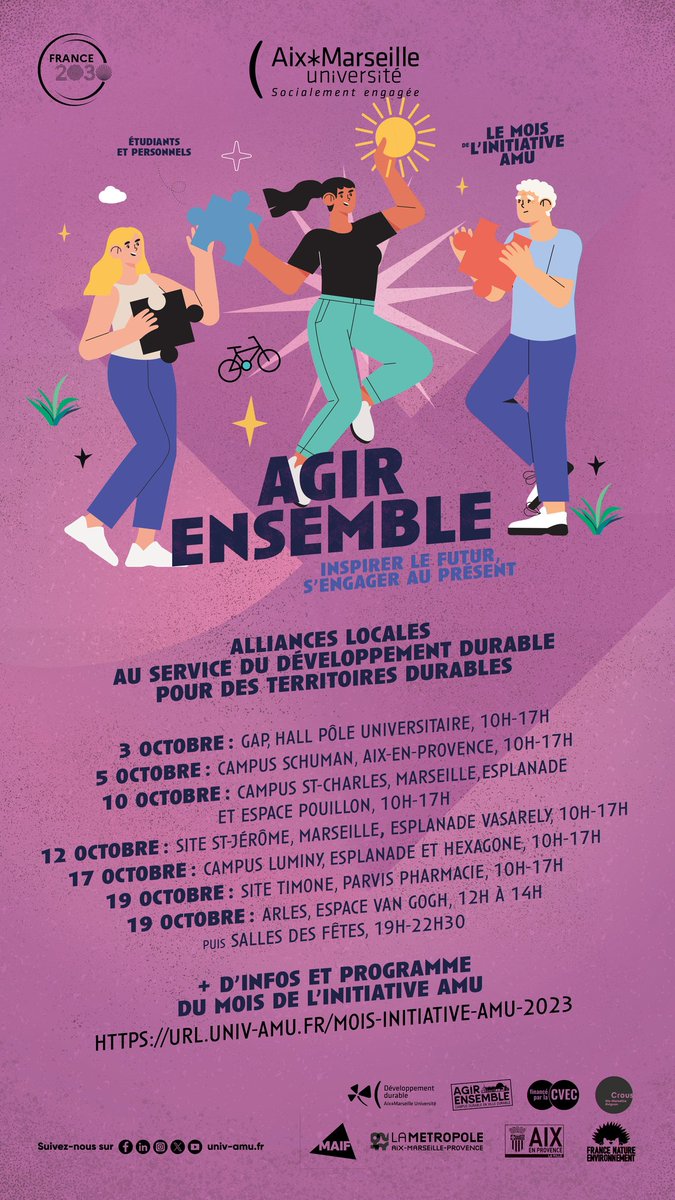 BoumF13's tweet photo. Favoriser l’#engagement des #étudiants 👍
En partenariat avec @univamu, durant le
mois de l’initiative AMU, les militants @MAIF seront présents au côté des bénévoles de #PréventionMAIF dans le village associatif des sites universitaires  
#mieuxcommun
#InstantsBénévoles https://t.co/A0y3MDhBg5