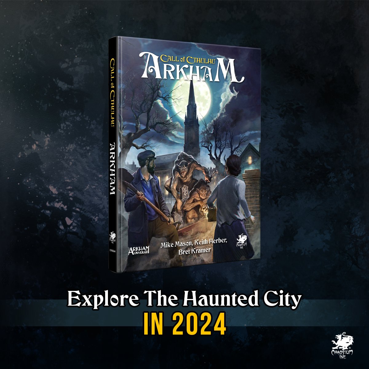 Return to the haunted city.

Call of Cthulhu: Arkham is coming worldwide in hardcover and PDF in 2024.

We will be sharing much more in the coming months.

Prepare to push back the dark.

#CallofCthulhu