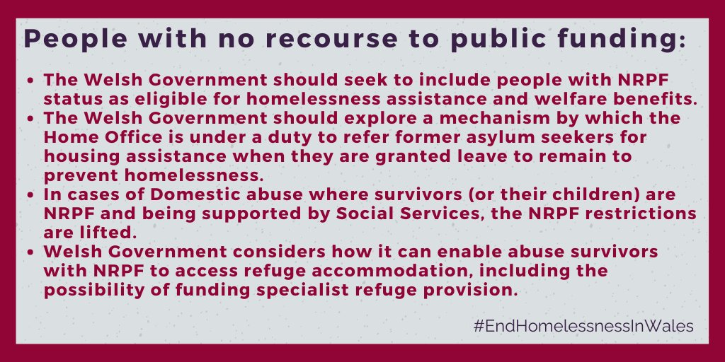 We’ll be tweeting about some of the #ExpertReviewPanel's recommendations that relate to equality and inclusion throughout the day. 
Firstly, people with no recourse to public funding.
#EndHomelessnessInWales @CrisisWales #NoRecourseToPublicFunding #EDI