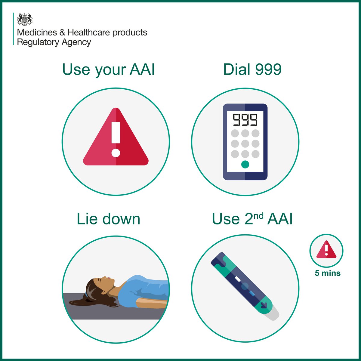 🆘 Would you know what to do in an #anaphylaxis emergency?

Learn the 4 steps for use of an Adrenaline Auto-Injector on #AnaphylaxisAwareness Week!

Spread the word by sharing this post and #WearItBright this week 🚨 #AAIsSaveLives 

Read more here: 👉 bit.ly/43Vjudt