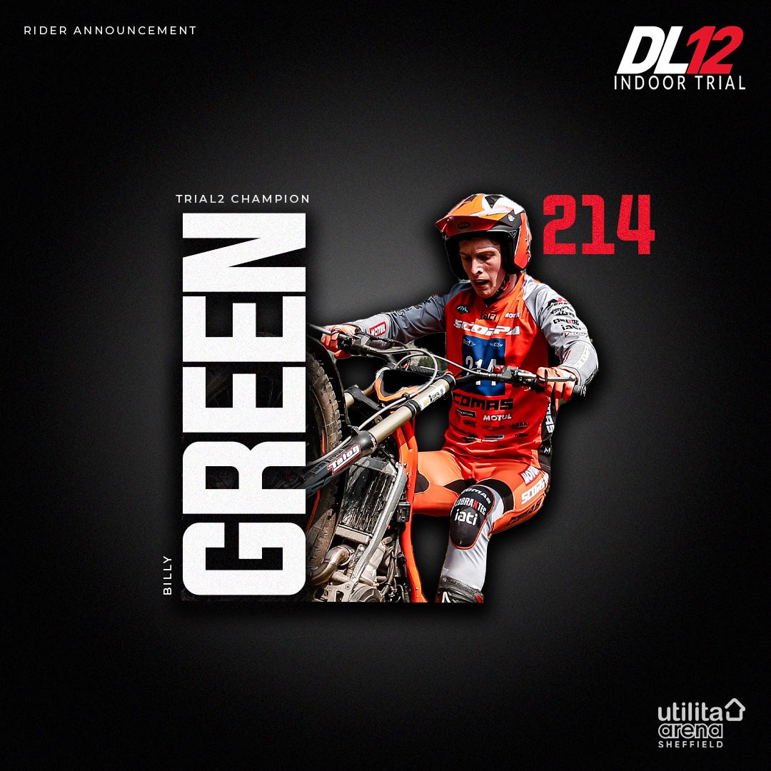 dl12indoortrial's tweet photo. 🫵 THE 2023 TRIAL2 WORLD CHAMPION...

BILLY GREEN, WELCOME TO DL12 INDOOR TRIAL! 🙌

https://t.co/JdUOrXYx8T to READ MORE and BUY TICKETS! 🎟
@SheffieldArena https://t.co/g2SSIH5baL