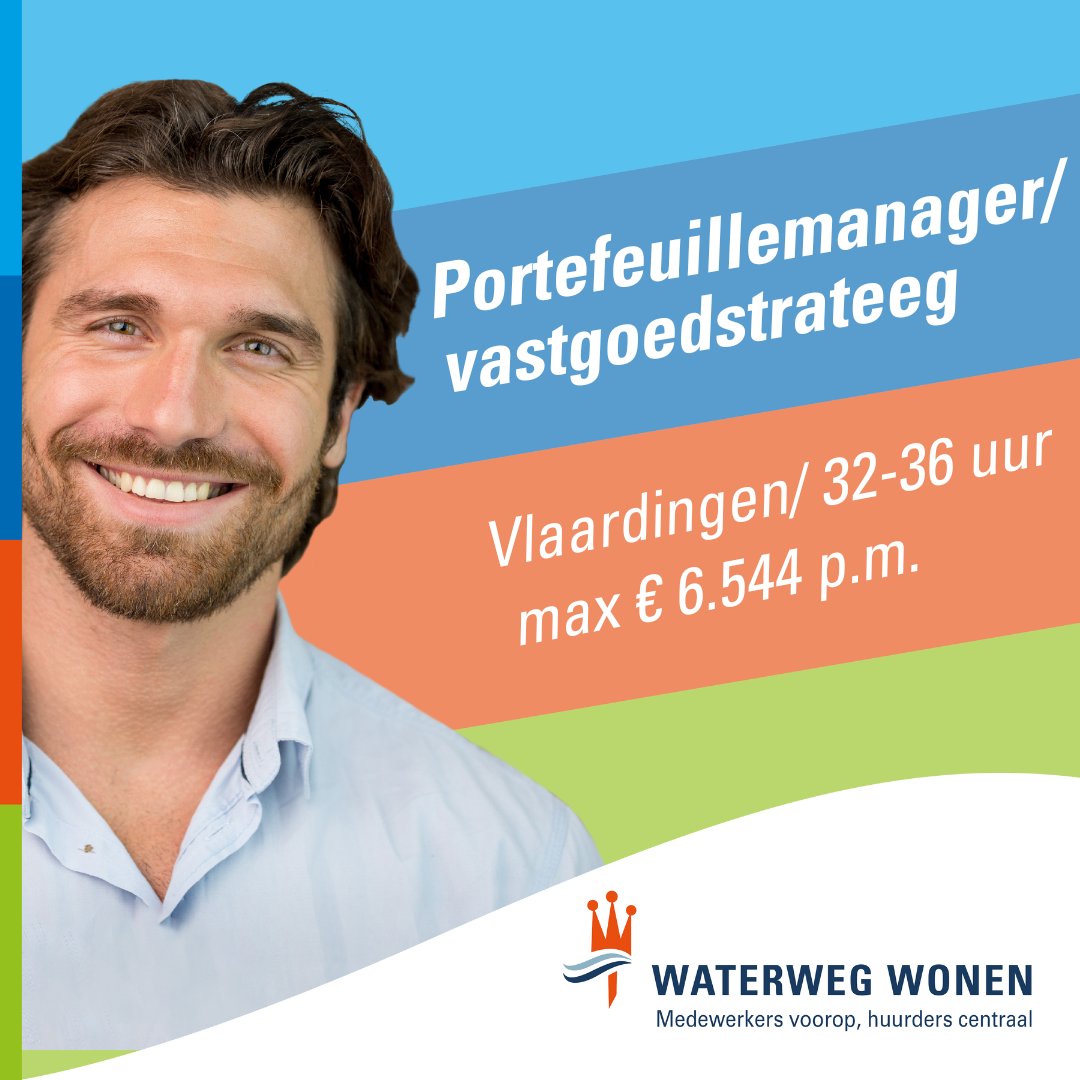 𝑍𝑜𝑒𝑘 𝑗𝑖𝑗 𝑛𝑖𝑒𝑢𝑤 𝑤𝑒𝑟𝑘𝑔𝑒𝑙𝑢𝑘? 
 
Wij zoeken een gedreven en enthousiaste
 
𝐩𝐨𝐫𝐭𝐞𝐟𝐞𝐮𝐢𝐥𝐥𝐞𝐦𝐚𝐧𝐚𝐠𝐞𝐫/𝐯𝐚𝐬𝐭𝐠𝐨𝐞𝐝𝐬𝐭𝐫𝐚𝐭𝐞𝐞𝐠
32- 36 uur per week 

𝐋𝐞𝐞𝐬 𝐬𝐧𝐞𝐥 𝐦𝐞𝐞𝐫!
waterwegwonen.nl/over-waterweg-…

#werkgeluk #vacature #woongeluk