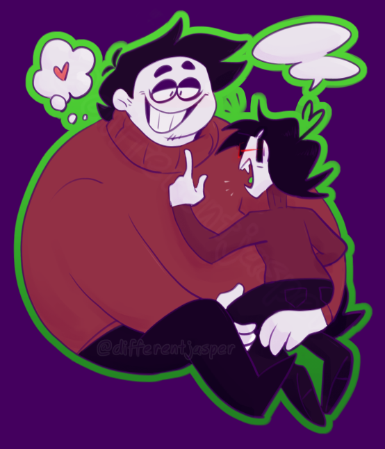 differentjasper's tweet photo. finally finished this!! one of the bob faces i posted a while back hehe... he's listening to streber ramble 💖i had fun experimenting with color for this one!! #batmeat https://t.co/xALuDSQSNC