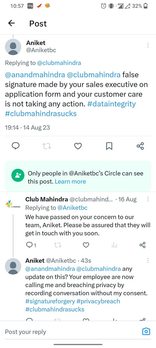 Aniketbc's tweet image. @anandmahindra @clubmahindra wake up call!!!

#dataintegrity #signatureforgery #breachofprivacy