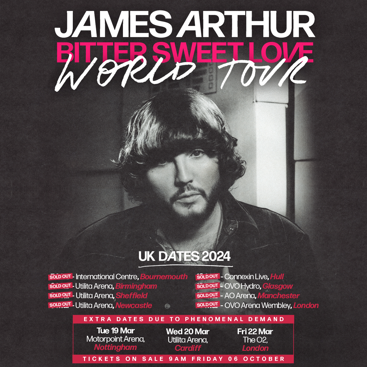 JamesArthur23's tweet photo. The tickets to my extra shows in the UK are now on general sale! https://t.co/1TGwEFNTLl https://t.co/NEB1jGDUbP