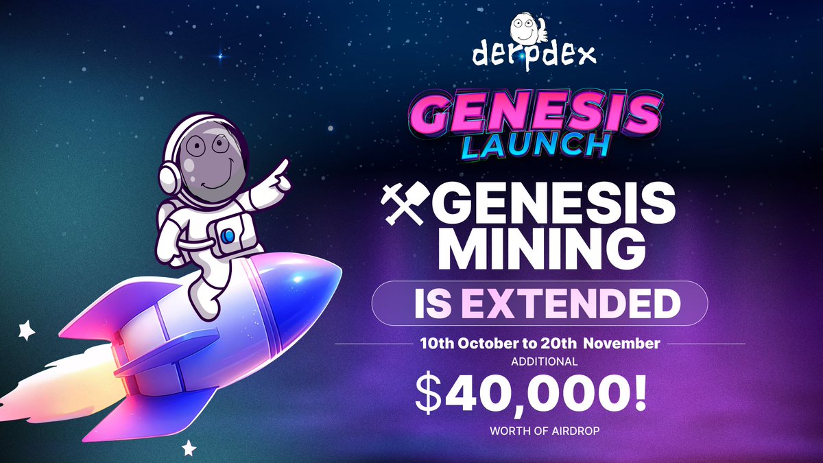 👀You read it right, get ready to be thrilled because... 
✨The Genesis Mining Campaign is extended from October 10 - November 20!✨

🧐 As some of the previously allocated genesis pools were not used in the initial 69-day campaign period, the team has decided to extend the
