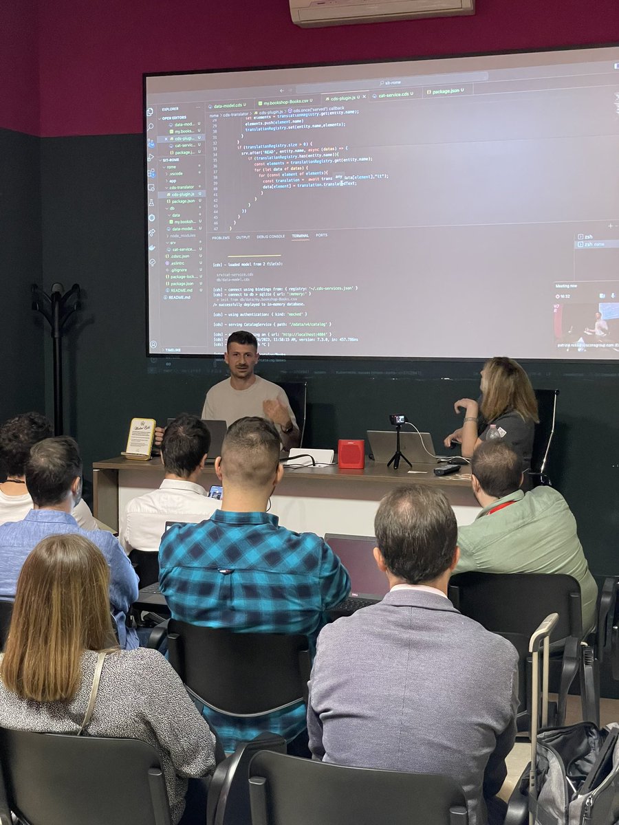 Віталій /vɪˌtælij/ (@sygyzmundovych) on Twitter photo At #sitRome now <a href="/alpertes/">Alper Dedeoğlu</a> shows CAP Plugin Development: Integrating CAP with outside world via reusable plugins At #sitRome now <a href="/alpertes/">Alper Dedeoğlu</a> shows CAP Plugin Development: Integrating CAP with outside world via reusable plugins
