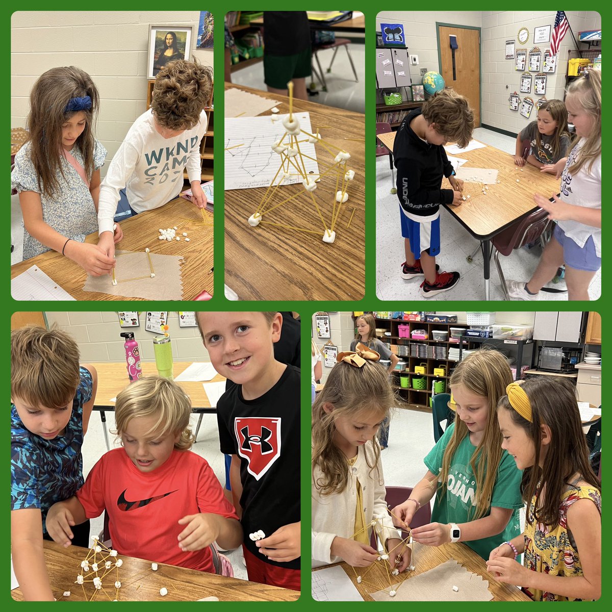 MrsRiley_MVES's tweet photo. After researching how engineers worked for a decade in the 1990s to make the Leaning Tower of Pisa more stable and allow tourists to visit again, third graders tried their hand at constructing pasta towers. 💚🇮🇹❤️ #pastabilities https://t.co/Uo3UYQk2gc