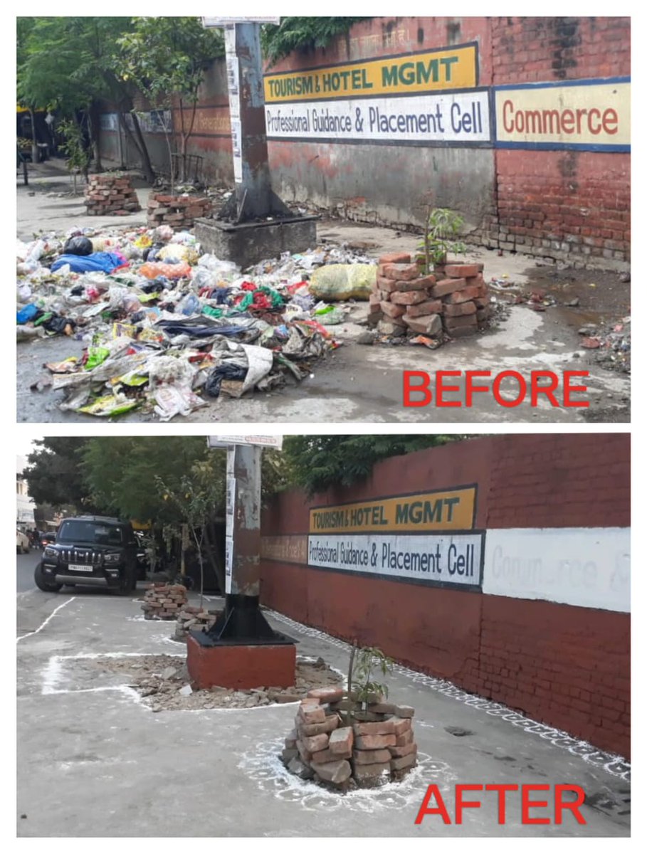 McJalandhar's tweet image. 26th August, we fixed the GVP point in Jalandhar at the backside of Doaba College with the support of young students of Eco Club of Doaba College, the Sanitation team of MC Jalandhar, local people &amp;amp; the ward representative team
.#IndianSwachhataLeague #YouthVsGarbage #pmidc