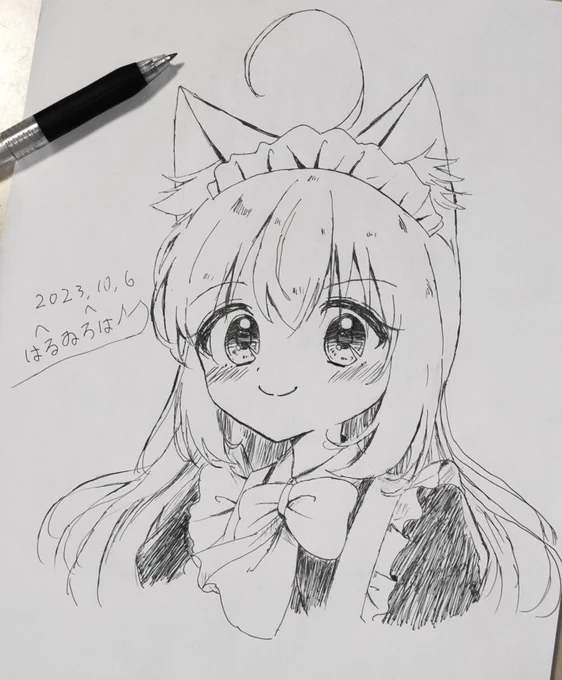 授業中に堂々と描きました。 