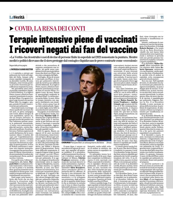 OrtigiaP's tweet photo. CHI  PAGA EPR TUTTE LE FAKE NEWS CHE CI HANNO PROPINATO?  #Puente?  che ha fatto censurare chi osava dire che in terapia intensiva i novax non c'erano? E loro continuavano con la narrazione che il vaccino ti proteggeva e non finivi in terapia intensiva. Ora la verità viene a galla..le T.I erano piene di vaccinati. I virologi sapevano e negavano..