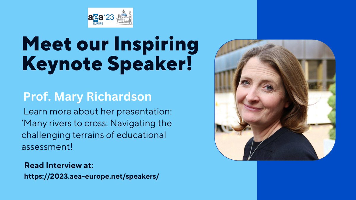 Very excited about our keynote speakers at AEA-Europe Malta 2023. Join the conversation about crossing rivers in assessment with Prof. Mary Richardson!