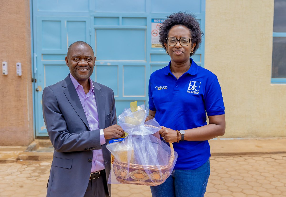 BankofKigali's tweet photo. Recognizing our customers' importance! In the spirit of #CustomerLoveWeek, we are on a customer outreach in Gicumbi acknowledging the vital role our customers play in our success.
This morning CEO @dkarusisi visited Blessed Dairies a long lasting partner and gave them a token of appreciation for banking with us! #BKCares