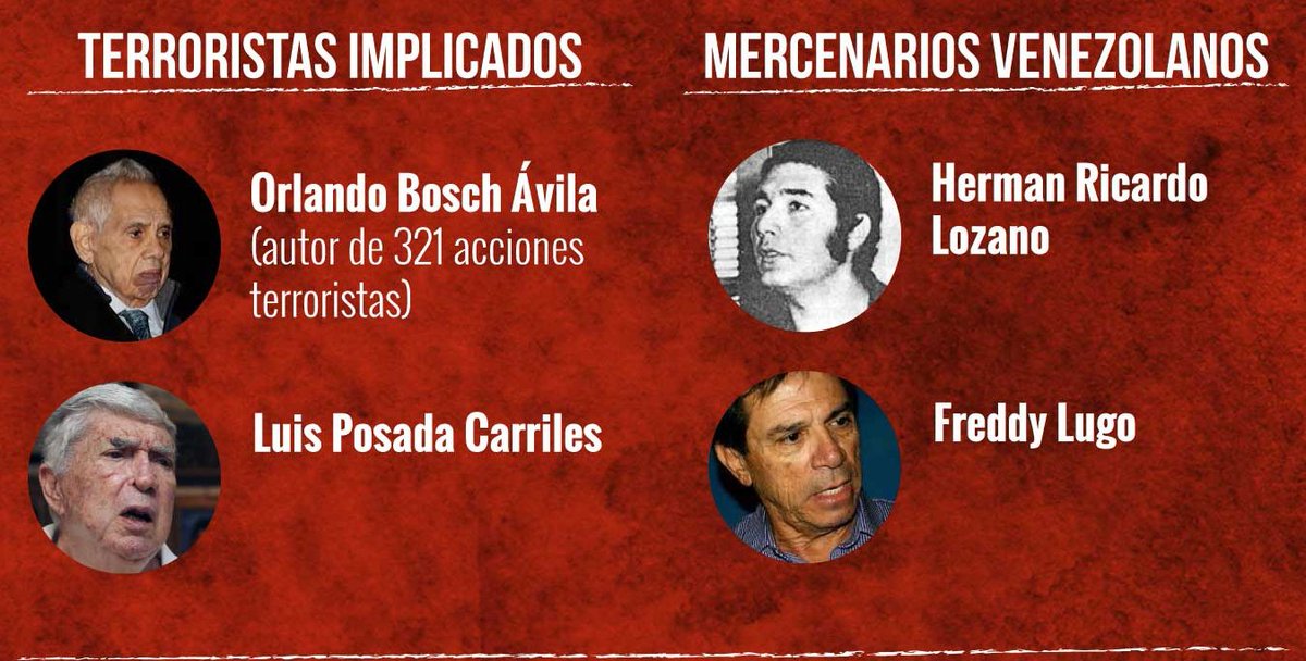 La culpabilidad de la CIA en el crimen del avión cubano en Barbados, es el título de una reiterada acusación de Cuba sobre el rol de la Agencia Central de Inteligencia de Estados Unidos en el sabotaje que costó la vida a 73 personas hace 47 años.

#TenemosMemoria #DeZurdaTeam