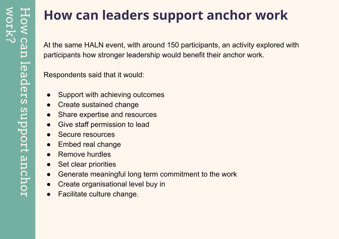Last week we explored anchor #leadership with @NHSLeadership and @Juliaslay 📹... For a one page resource on the 'building blocks' of anchor leadership, take a look at our tools page: haln.org.uk/tools-to-get-s… #healthanchors #placebased #systemschange