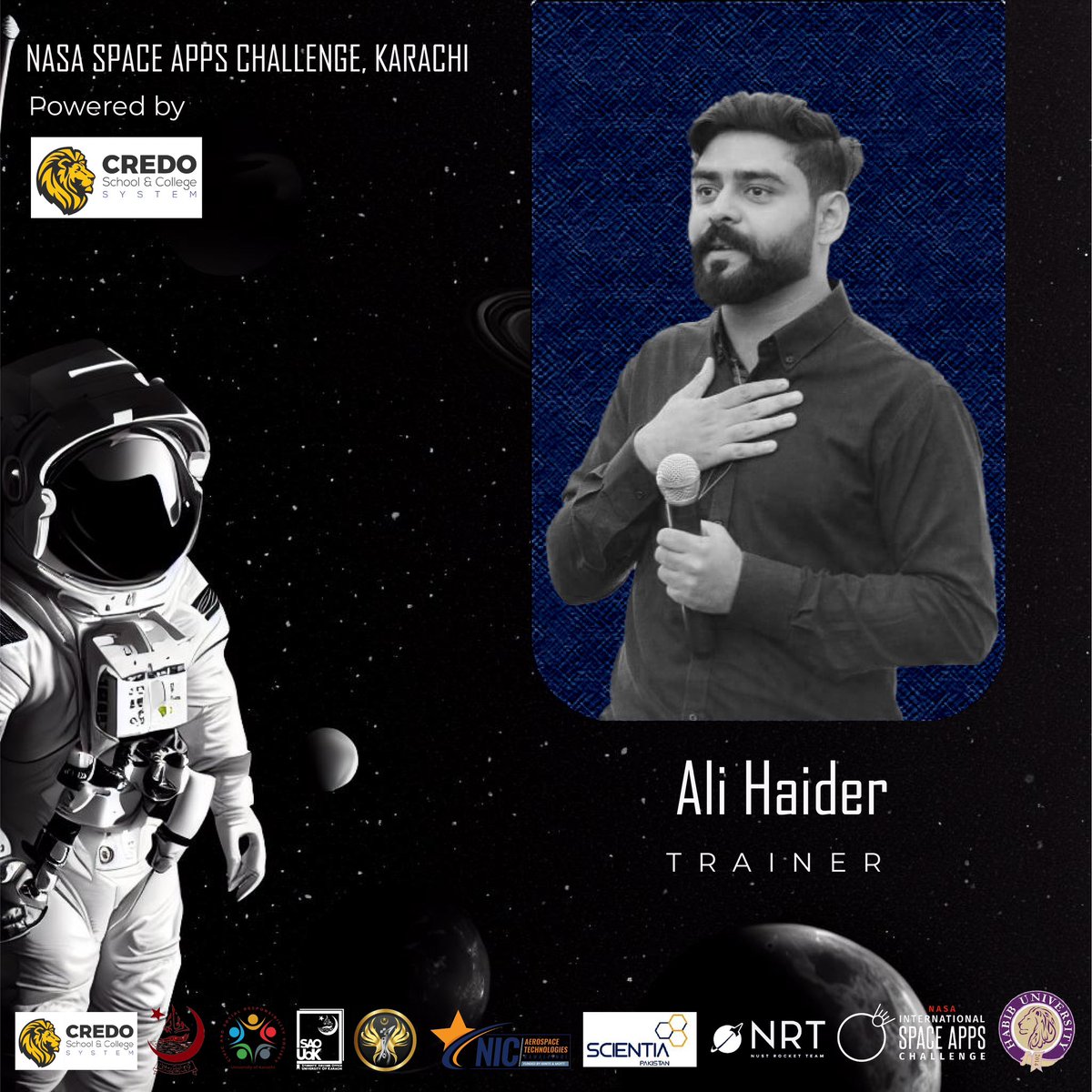 spaceapps_khi's tweet photo. Our team is blessed with such beautiful flowers, and one of the flower in this bouquet 💐 is Mr. Ali Haider. This person started his career as a public speaker from an early age. He has been an active bee 🐝 participating at various platforms.

#NasainKarachi #spaceapps2023 https://t.co/tLRYoeNuoN