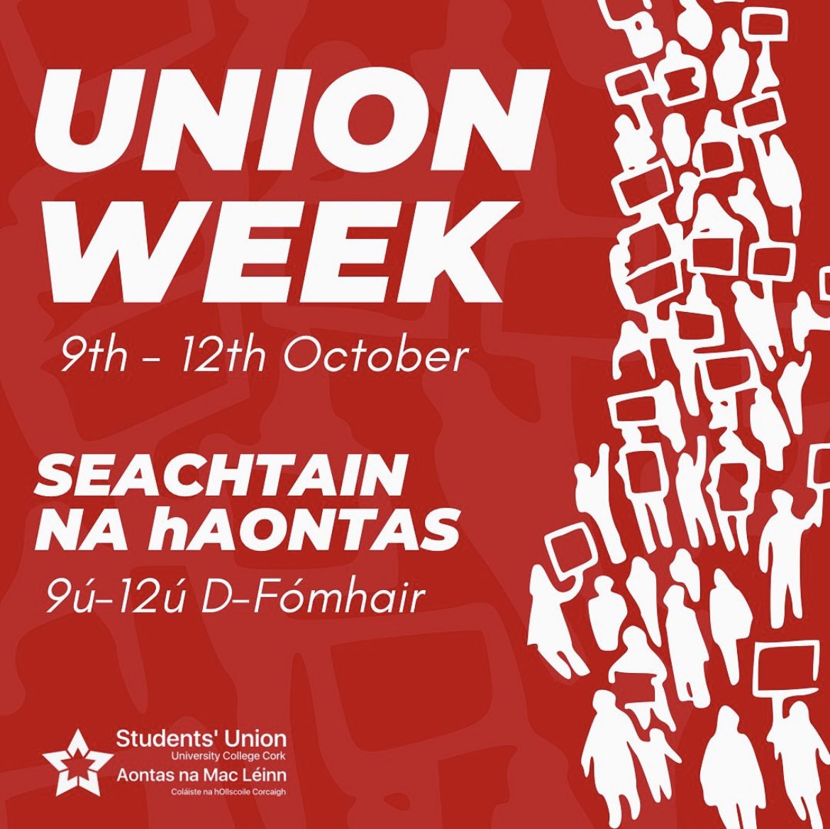 See you on Monday the 9th at The Hub Marquee in main campus for <a href="/UCCSU/">UCC Students' Union</a> Union Week! Come chat to us to learn more about the challenges Postgrad Researchers are facing in Ireland and what we’re working on! #PGRsDeserveBetter