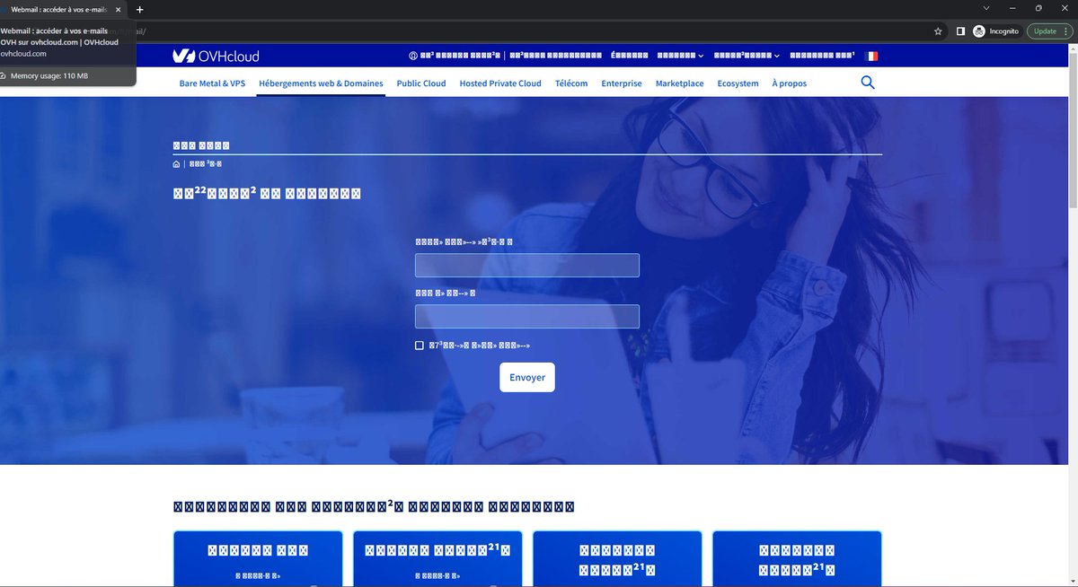 LombatQuentin's tweet photo. @ovh_support_fr Chrome et edge le tout en private mode (pas de cache) et avec les cookies acceptés, Firefox semble mieux se débrouiller mais seulement en private mode :D Je vais utilisé Firefox. https://t.co/B2jTv3bRf2