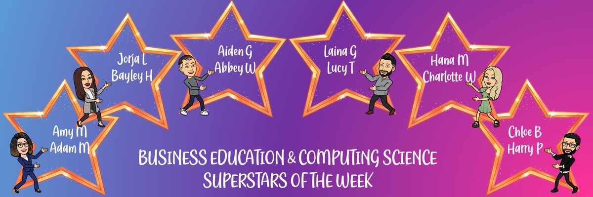 Well done to our amazing superstars this week 👏🏼
 
🌟Amy M &amp; Adam M 
🌟Jorja L &amp; Bayley H
🌟Aiden G &amp; Abbey W
🌟Laina G &amp; Lucy T
🌟Hana M &amp; Charlotte W
🌟Chloe B &amp; Harry P

Congratulations 👏👏

<a href="/KirkcaldyHigh/">Kirkcaldy High School</a>
🎉⭐️🥰