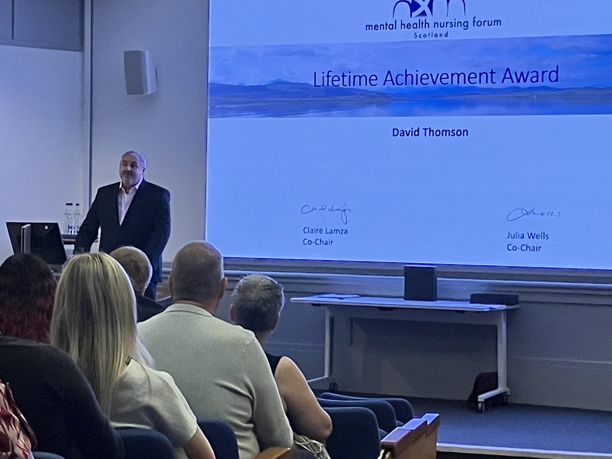 Mental Health Nursing Forum Scotland (@mhnforumscot) on Twitter photo And <a href="/DavidThomsonNHS/">David Thomson</a> entertaining us whilst receiving his Lifetime Achievement Award, we don't have space here to go through all his achievements, or even jobs! #mhnfs #mhimprove And <a href="/DavidThomsonNHS/">David Thomson</a> entertaining us whilst receiving his Lifetime Achievement Award, we don't have space here to go through all his achievements, or even jobs! #mhnfs #mhimprove