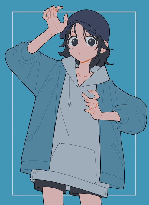 「black hair grey hoodie」 illustration images(Latest)｜3pages