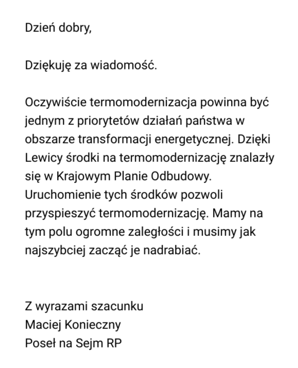 xr_warszawa's tweet photo. Czy, jako członkini Parlamentu, będziesz wspierała programy termomodernizacji domów w Polsce? 
Odpowiedzieli TAK✅
@M_Prokop_P @PolaMatysiak @AM_Zukowska @m_gdula @_mkonieczny @K_Smiszek @WandaNowicka

Cicho siedzą 🙊 @PL_2050 @nowePSL @KO_Obywatelska @pisorgpl 

☎️@ekowyborca https://t.co/eoYXiuYToG
