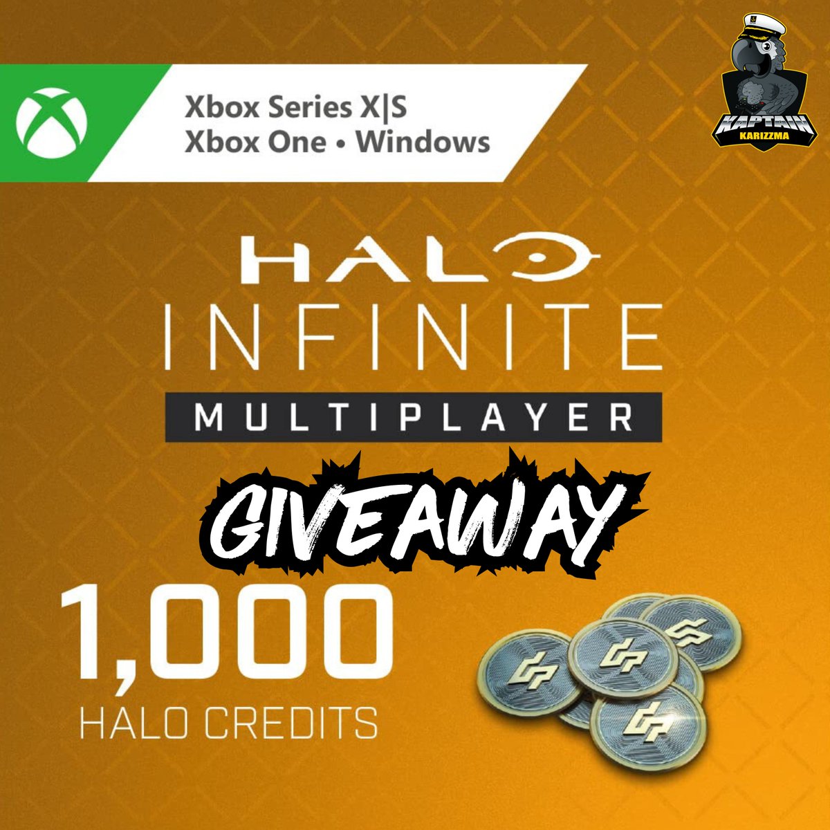 KaptainKarizzma's tweet photo. 🚨Giveaway Alert!🚨

To celebrate the 2023 Halo World Championship next weekend, I’m giving away 1,000 Halo Credits for Halo Infinite!

To Win:
- ⚡️Follow me⚡️
- ⚡️Like &amp; Repost this⚡️
Winner will be selected Oct 9th at 4PM (ICT time zone)
Good luck! #Halo #HaloInfinite #HaloWC https://t.co/MjrepHYzUp