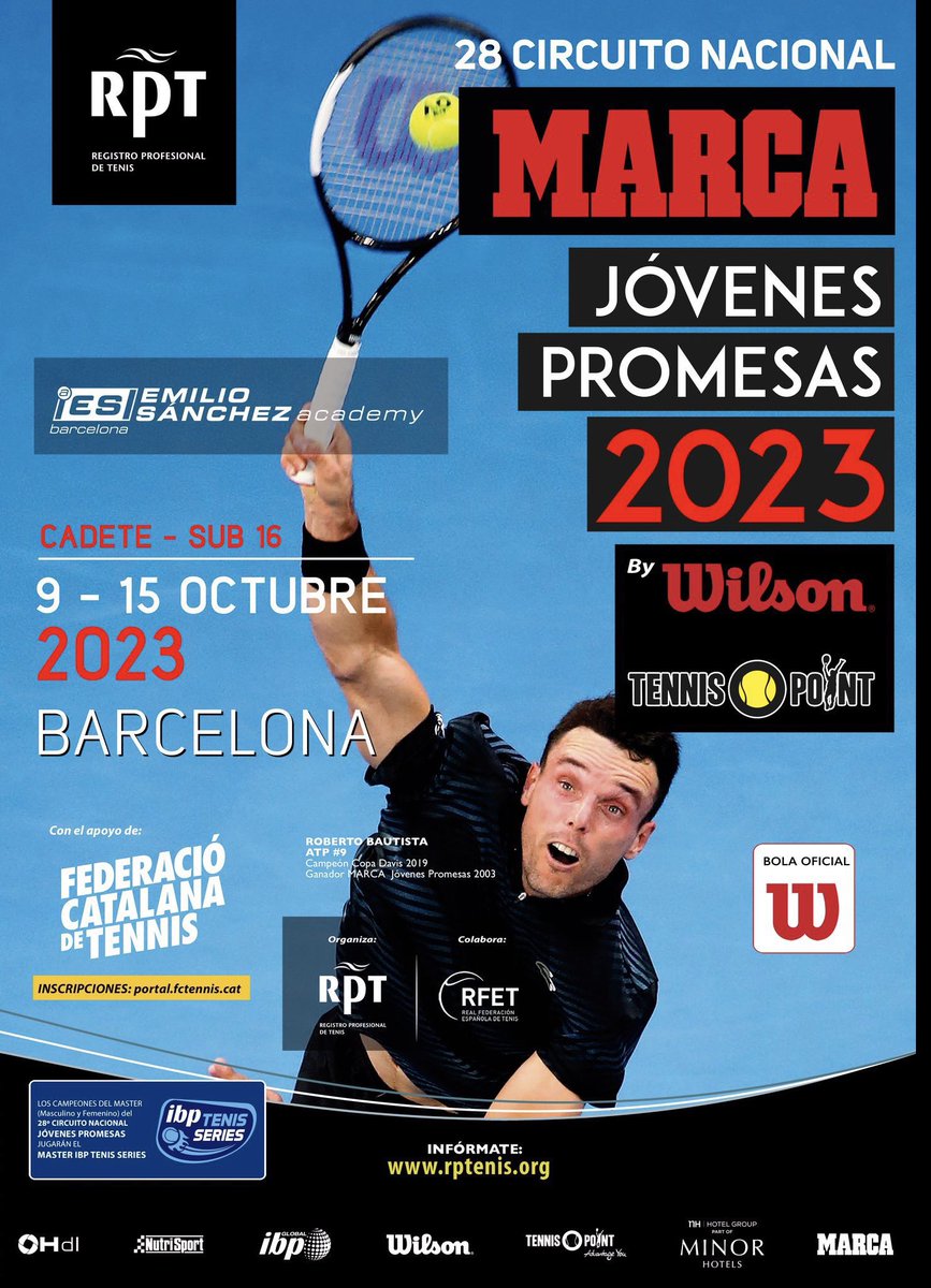 EmilioSanchezBn's tweet photo. 🔝#torneos #competicion
Doble cita. TENIS Y PADEL.
🔝Emilio Sánchez Academy acoge el  RPT MARCA U16 &amp; U18 y el RPP - MARCA Junior Cup Sub16. 
@RPTtourbyMarca @luismediero 
@MarcaTMF @EmilioSanchezBn https://t.co/WKoxp8aYeZ