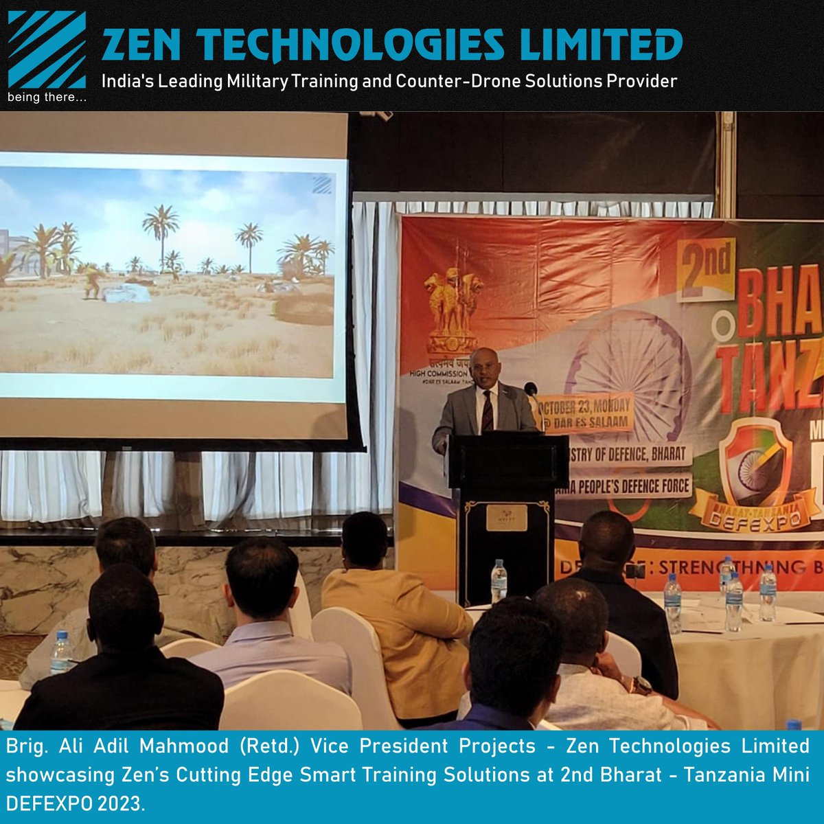 🛡️@Zentechnologies honored to unveil its state-of-the-art Smart Training Solutions at the 2nd Bharat-Tanzania Mini DEFEXPO 2023 in Dar es Salaam, Tanzania.🇮🇳🇹🇿 Strengthening defence capabilities through cutting-edge technology. #BeingThere  #SmartTraining #DefenceInnovation
