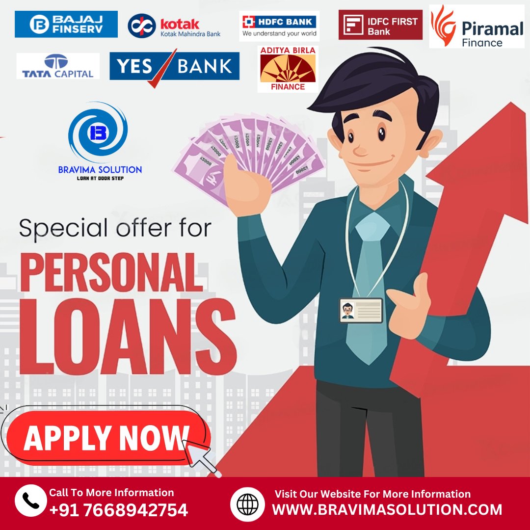 bravimasolution's tweet photo. Need a personal loan? We can help!
We are partnered with tops banks to give you best loan facilities at attractive interest rates.
#personalloan #debtconsolidation #unexpectedexpenses #financialgoals #loansforanypurpose #BajajFinserv #TataCapital #finance #AxisBank #kotak #HDFC https://t.co/6dBibQaIRr