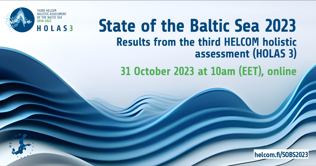 INVITATION!

🌊 State of the Baltic Sea 2023 report launch 
📅 31 Oct 2023
🕙 10.00-11.30 EET (UTC+2)
📍 Online

For more information &amp; to register, please visit the event page: helcom.fi/SOBS2023

#HOLAS #SOBS2023