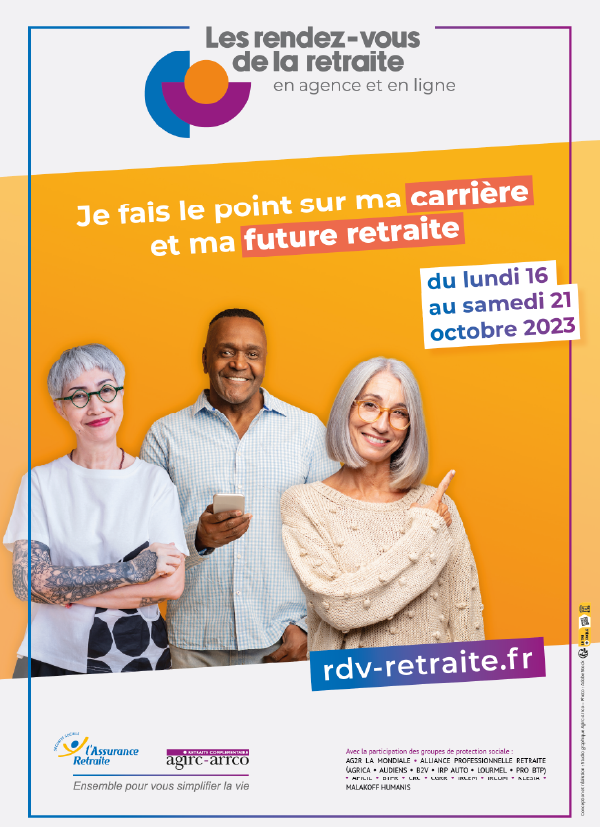 CarsatNordEst's tweet photo. 📢𝗥𝗲𝗻𝗱𝗲𝘇-𝘃𝗼𝘂𝘀 𝗱𝗲 𝗹𝗮 𝗿𝗲𝘁𝗿𝗮𝗶𝘁𝗲 | 𝟭𝟲 𝗮𝘂 𝟮𝟭 𝗼𝗰𝘁𝗼𝗯𝗿𝗲
L’Assurance retraite &amp; l’Agirc-Arrco se mobilisent à l’occasion des RDV de la retraite. Retrouvez les infos, webinaires, tchats, Rdv avec nos conseillers ici ⤵
https://t.co/lyufWmzESa 
#Retraites https://t.co/C1FESmLyxw