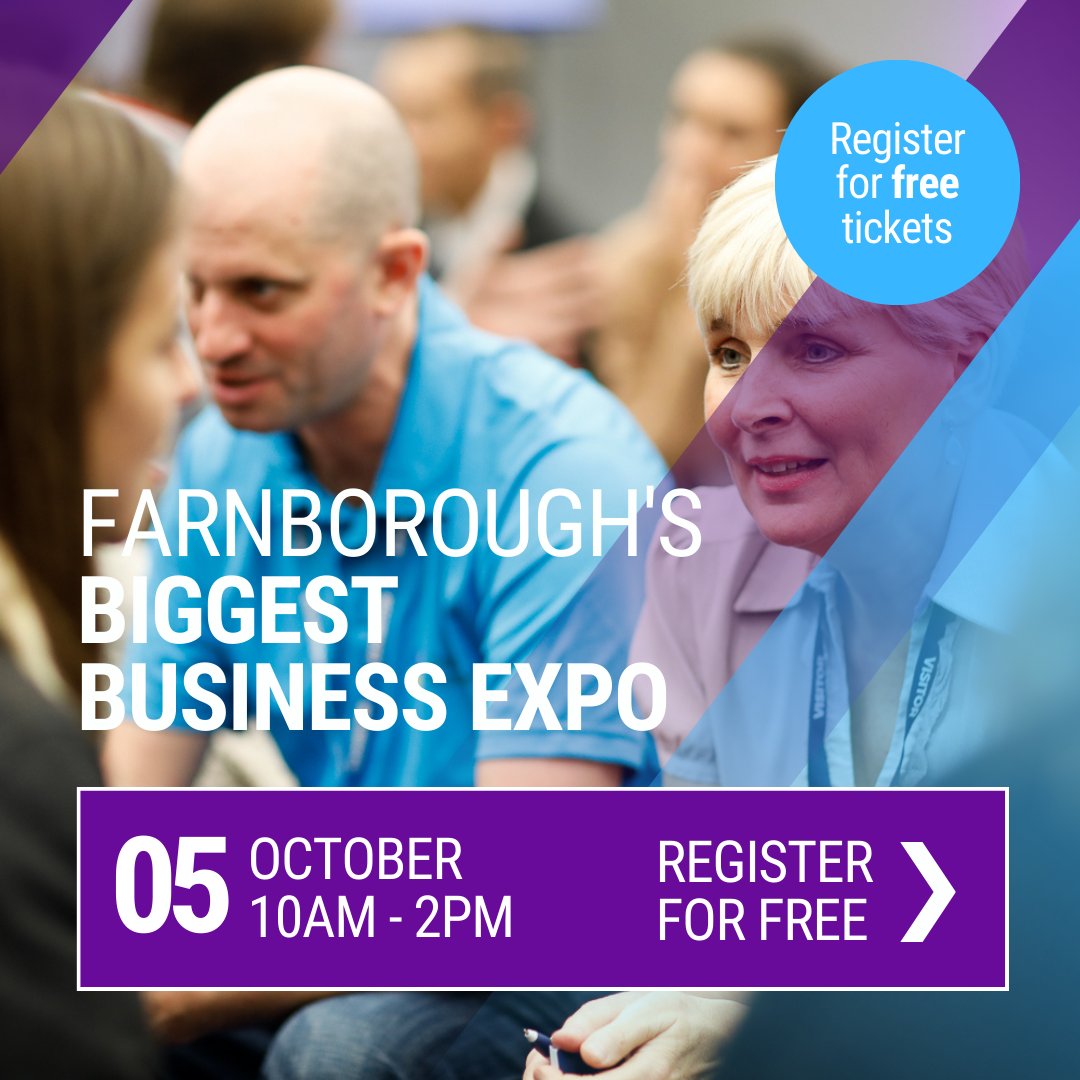 FarnboroughExpo's tweet photo. If you are looking to attend the Farnborough Business Expo as a visitor for FREE, simply pre-register online: https://t.co/DPFnNIizdM  🎫 #Business #FarnboroughNetworking https://t.co/UPlww4MrXm