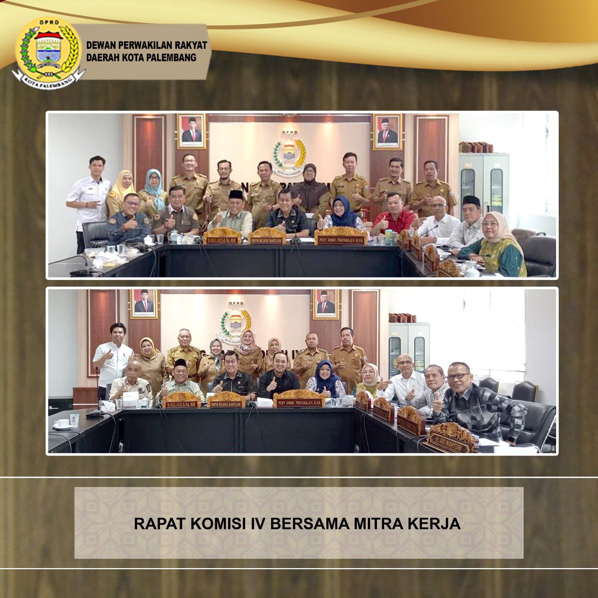 Rapat Komisi IV bersama Mitra Kerja Dinas Pariwisata Kota Palembang, RSUD Gandus, Dinas Kebudayaan Kota Palembang, Bagian Kesrah Setda Kota Palembang dengan pembahasan Raperda tentang Anggaran  Pendapatan dan Belanja Daerah (APBD) Tahun Anggaran 2024.

#DPRDKotaPalembang