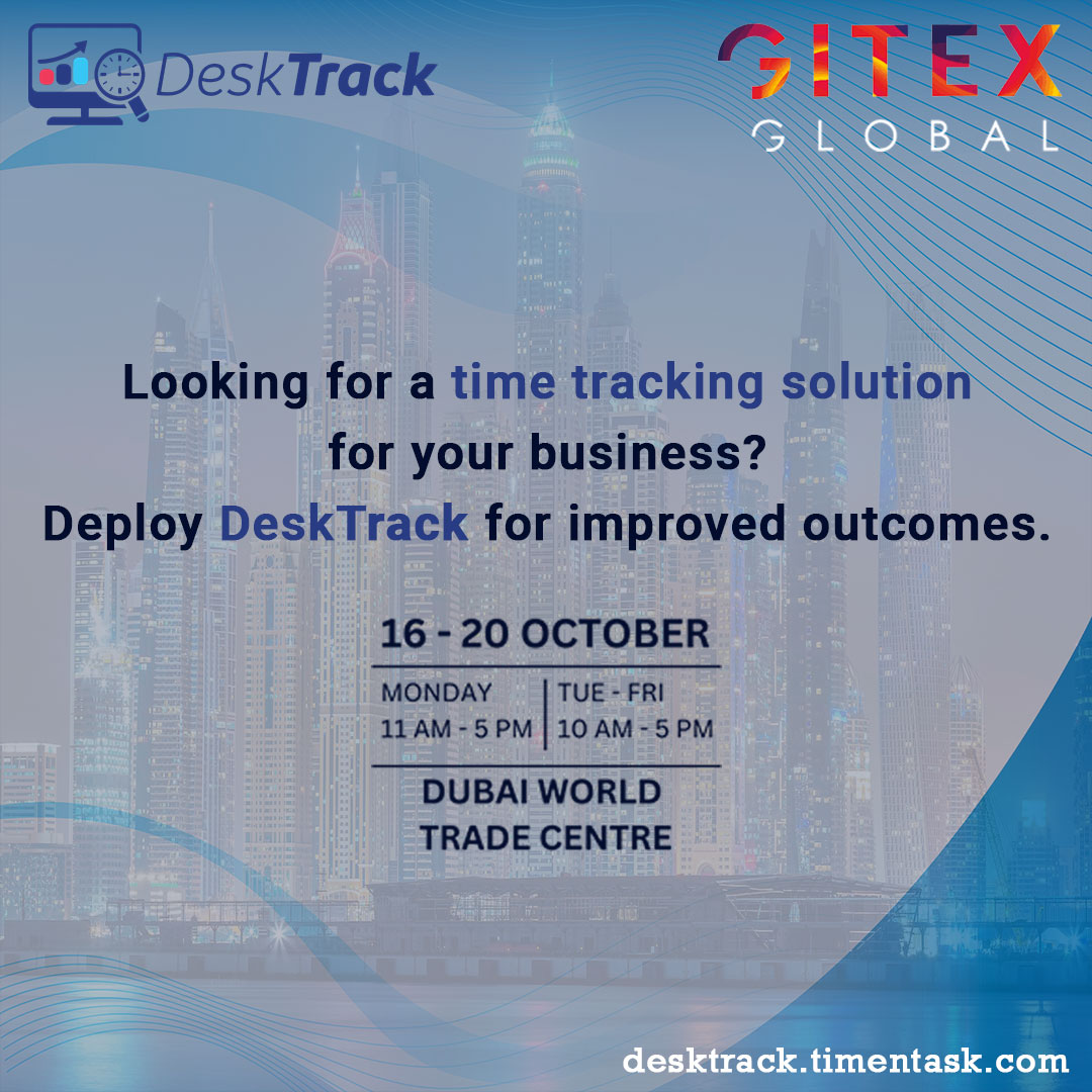 desk_track's tweet photo. DeskTrack, an active participant of #GITEXGlobal2023 in #Dubai, offers efficient #TimeManagementSoftware that commits to minimizing #cost and time leakages in business. Join us on the #journey to innovate business.

Visit: https://t.co/nrd2VSdfVw https://t.co/jFOjpGR7TP
