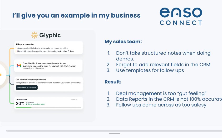 Creator Fund (@creatorfund) on Twitter photo We ❤️ this. One CF company <a href="/EnsoConnect/">Enso Connect</a> giving a presentation at a conference on how another CF company <a href="/GlyphicAI/">Glyphic</a> has super charged their sales process. We ❤️ this. One CF company <a href="/EnsoConnect/">Enso Connect</a> giving a presentation at a conference on how another CF company <a href="/GlyphicAI/">Glyphic</a> has super charged their sales process.