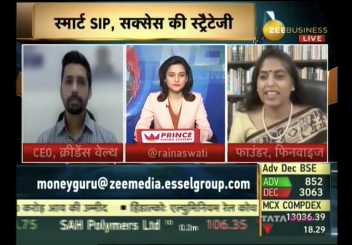 finwiseFP's tweet photo. In this #MoneyGuru episode on @ZeeTV , we discussed the importance of various aspects that go into planning a SIP.

 The show was wonderfully anchored by @rainaswati and the co-guest on the show was @KirtanShahCFP 

https://t.co/SOe8FkXz42

#financialplanning #investing #sip https://t.co/I76n1ZFXeW