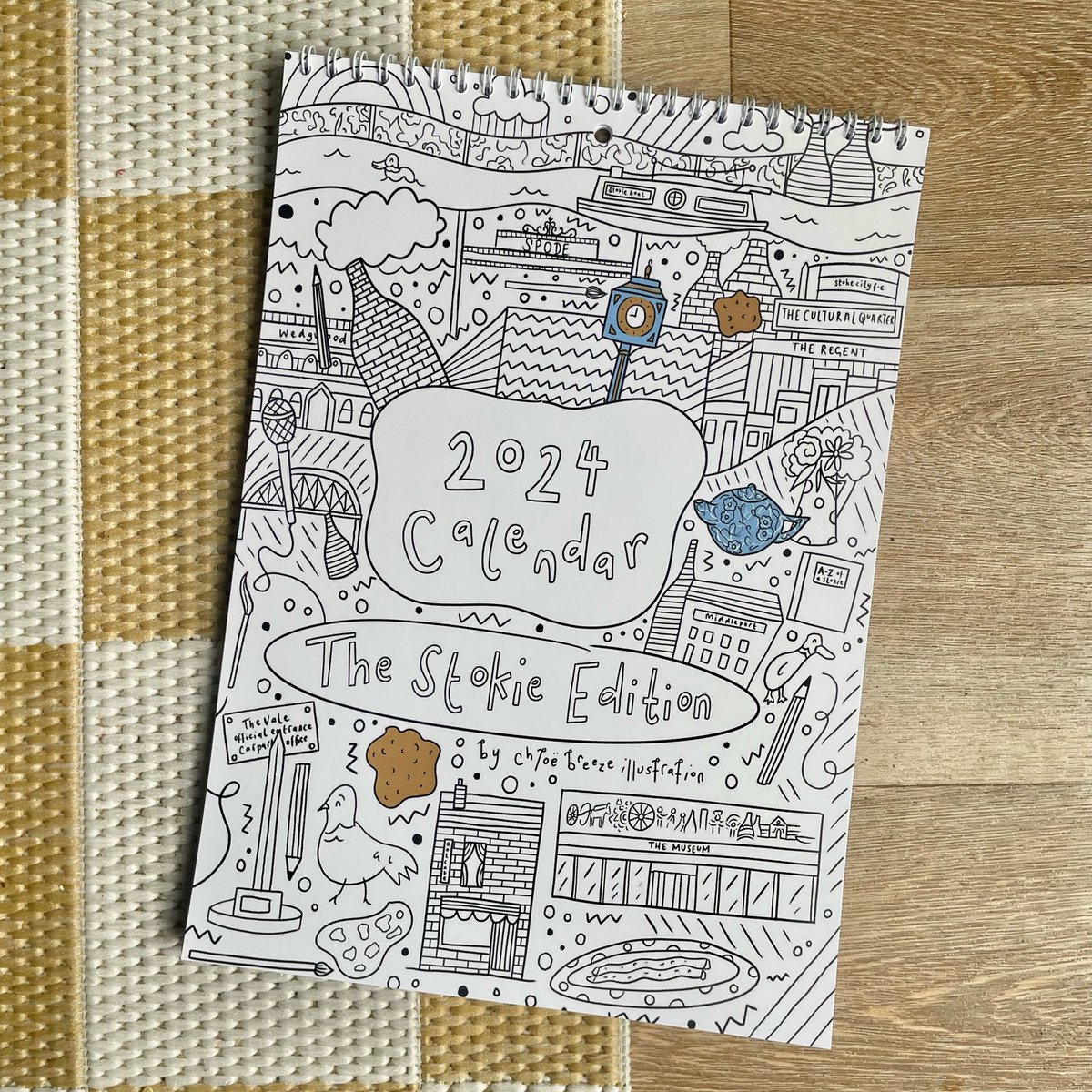 ChloeBreeze's tweet photo. My N E W 2024 Calendar out now ✨

The Stokie Edition - A Stoke-on-Trent building or theme on each page 

Free UK Delivery on orders over £40 🚚

https://t.co/gp8Bsp6gtd 
 
#chloebreezeillustration #stokeontrentartists #staffordshireartists #stokeontrent #Christmas2023 https://t.co/JHzsXlD3sw