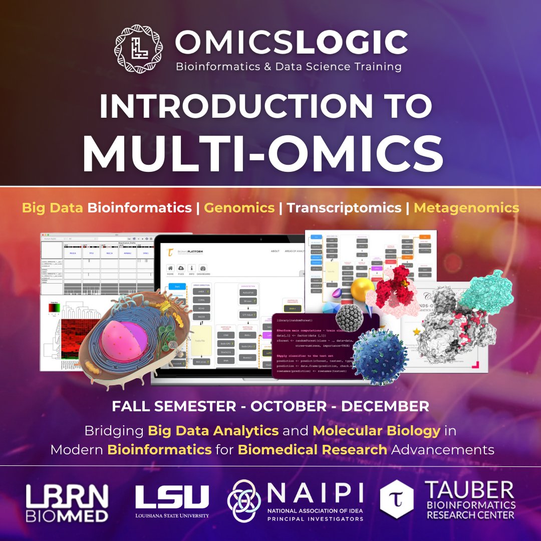 OmicsLogic's tweet photo. Code, compute, and conquer with #BioMMED Programs. From #genomics to #python #programming, we've got a slice of science for every curiosity. Register: 

➡️ LBRN/LSU: https://t.co/g3DkbBuSaa
➡️ NAIPI: https://t.co/JLDGwHNsYK

#Biomedical #Research #Education #Bioinformatics https://t.co/mANPWK9u8M