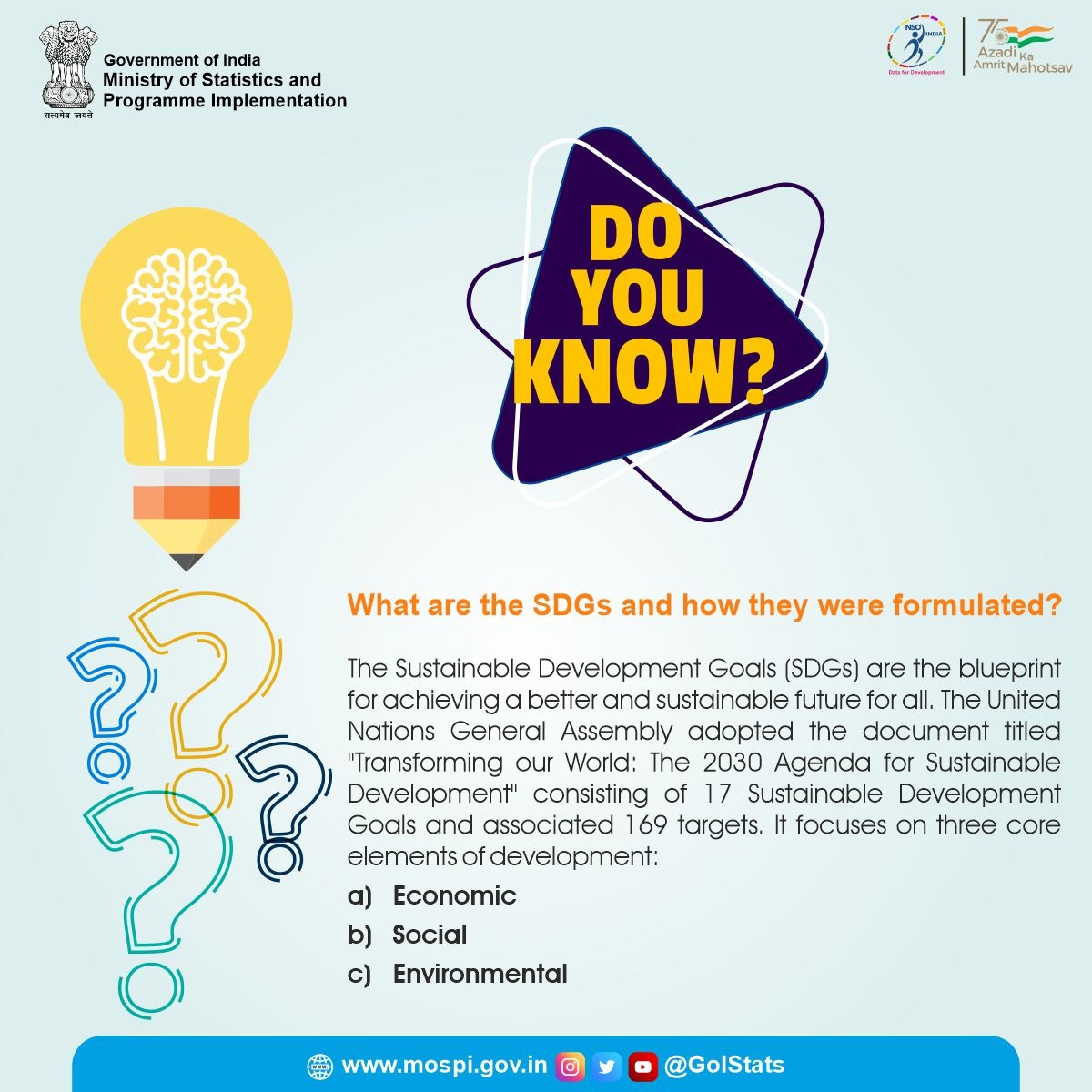 GoIStats's tweet photo. #Doyouknow  What are the SDGs and how they were formulated ? #KnowMoreAboutMoSPI. https://t.co/y0sbUyQXXC