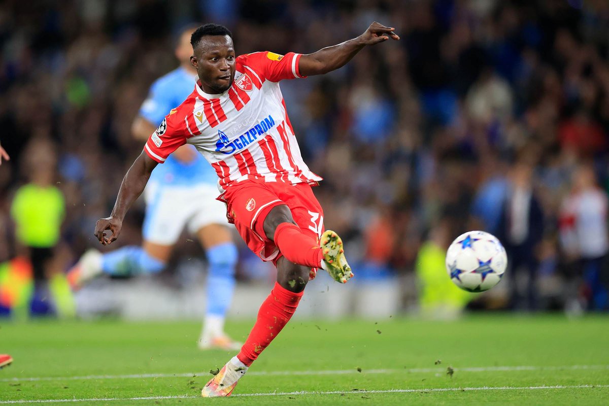 SannieDaara's tweet photo. The two goals of Red Star Belgrade in the #UCL against Swiss club Young Boys:
🇸🇳 Chérif Ndiaye scorer
🇬🇭 Osman Bukari assist
🇬🇭 Osman Bukari scorer
🇨🇮 Jean-Phillipe Krasso assist
#Africanconnection 🌍💪🏽 https://t.co/lPKpUjMSFH