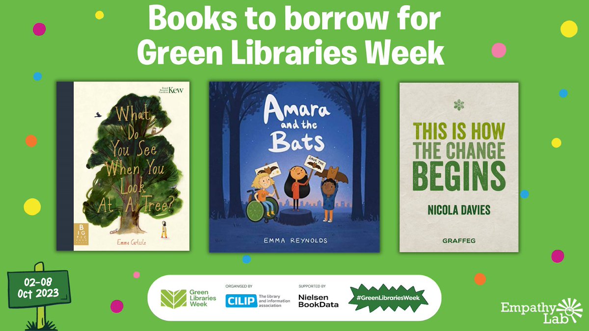 Libraries are empathy hubs and forces for change in their communities!

This week is #GreenLibrariesWeek – why not check these #ReadForEmpathy books out of your local library? Wonderful reads that encourage readers to have empathy for their environment 🌳

empathylab.uk/RFE-2023
