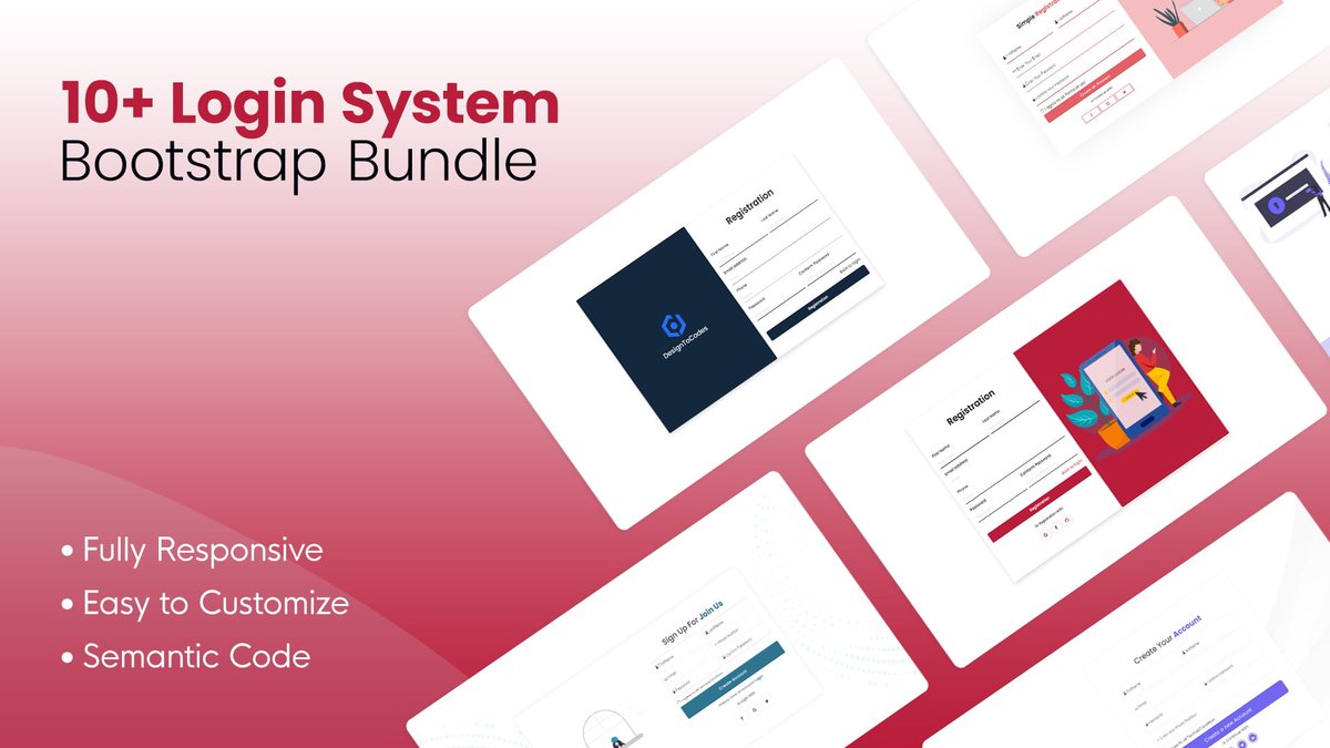 DesignToCodes's tweet photo. 10+ Login System HTML Web UI Kits | Bootstrap Bundle
👉 https://t.co/1AbRnBjwI5

#LoginSystem #Bootstrap 
#Login #System  #Kit #WebUIKits
#KitBundle  #DesignToCodes #D2C https://t.co/LTosoL7GMo