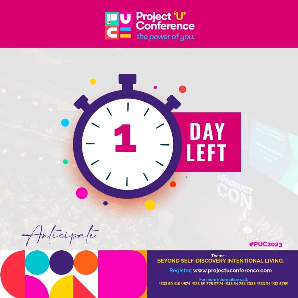 Projectuconf's tweet image. 🎉 TOMORROW is the big day! PUC2023 awaits, and the journey of self-discovery is about to begin. Get ready to explore the depths of your potential. 🌟 

Free ticket on us buff.ly/46dTv2D 

#projectU