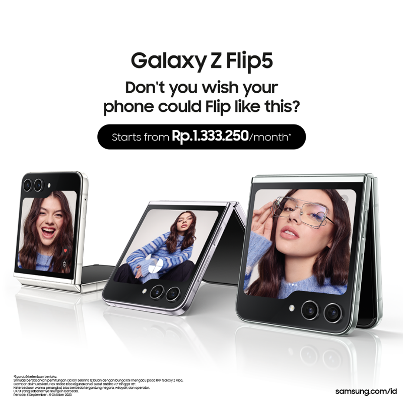 samsungID's tweet photo. Bet your phone can't flex hands-free selfies like Galaxy Z Flip5 can!